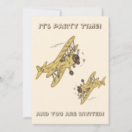 Convites Art Deco Bi-planes - Horário do Partido Amarelo +