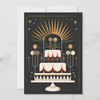Convites Art Deco Birthday Cake