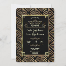 Convites Art Deco Black Gatsby 1920 Casamento