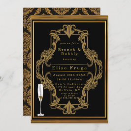 Convites Art Deco Black Royal Brunch & Bubble