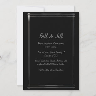 Convites Art Deco Black + Silver Geométrico Casamento