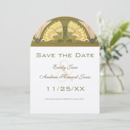 Convites Art Deco Butterfly Calla Lily Wedding