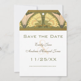 Convites Art Deco Butterfly Calla Lily Wedding