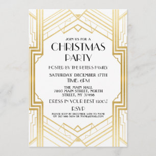 Convites Art Deco Christmas da década de 1920 Convide o Par