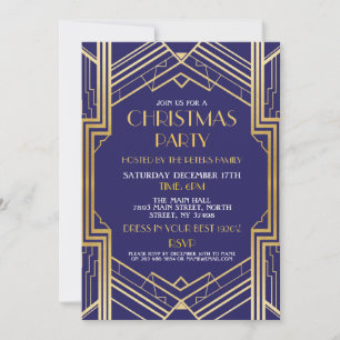 Convites Art Deco Christmas de 1920 Convidar o Partido Gats