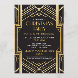 Convites Art Deco Christmas de 1920 Convidar o Partido Gats