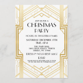 Convites Art Deco Christmas de 1920 Convidar o Partido Gats