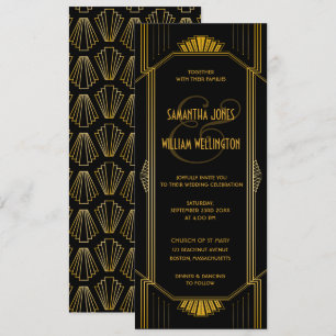 Convites Art Deco Convocação Moderna para Casamentos
