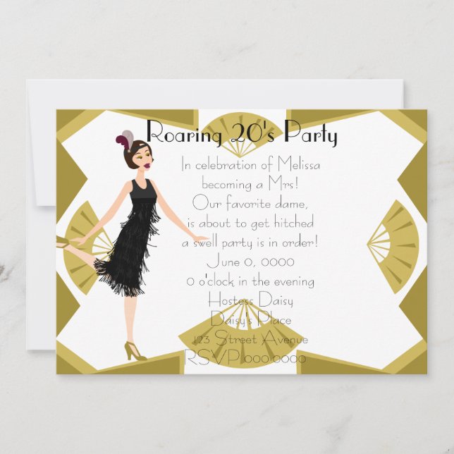 Convites Art Deco Doll (Frente)