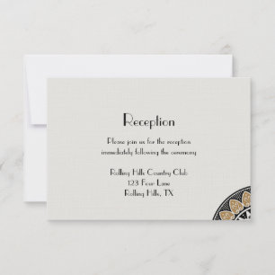 Convites Art Deco Dourado Posh Recepção de casamento