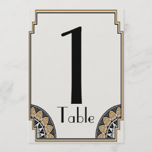 Convites Art Deco Dourado Posh Table Number
