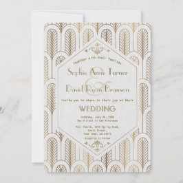 Convites Art Deco Excelente Gatsby Casamento Dourado Branco