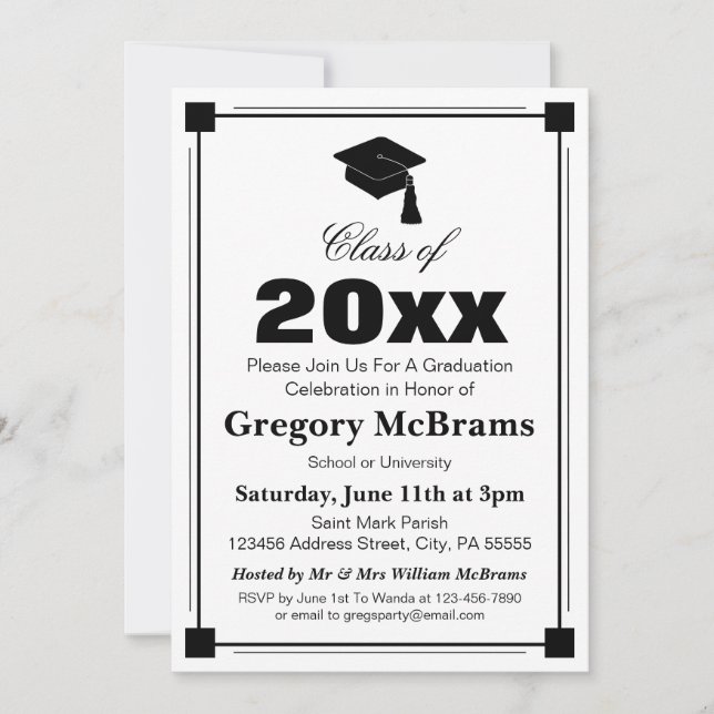 Convites Art Deco Festa de formatura (Frente)