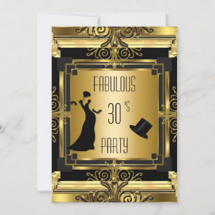 Convites ART DÉCO Gatsby Cartola Fabuloso Aniversário Retro