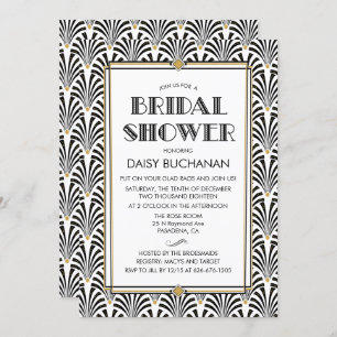 Convites Art Deco Gatsby Chá de panela