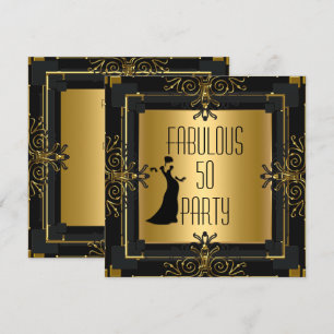 Convites ART DÉCO Gatsby Fabuloso 50 Aniversário de 50 anos