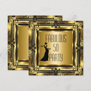 Convites ART DÉCO Gatsby Fabuloso 50 Aniversário de 50 anos