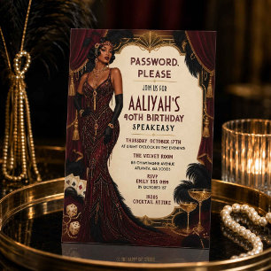 Convites Art Deco Gatsby Roaring 20 Anos de Aniversário em 