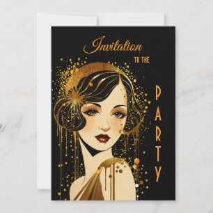 Convites Art Deco Girl Party