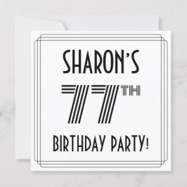 Convites Art Deco Inspirou 77º Festa de aniversário, Nome P