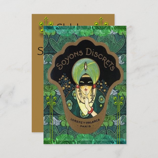 Convites Art deco mascarada mulher vintage festa surpresa (Frente/Verso)