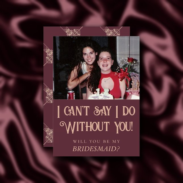 Convites Art Deco Nouveau | Madrinha de casamento Borgonha (Criador carregado)