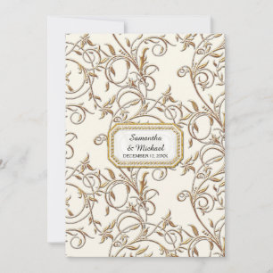 Convites Art Deco Nouveau Regência Dourada Elegante de Bran