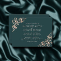 Art Deco Retro | Floresta Rosa Dourada Casamento V