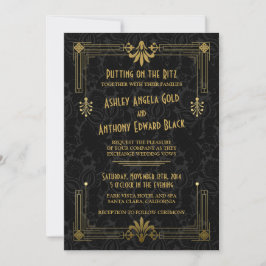 Convites Art Deco Roaring 20s Convocação para Casamento Dou