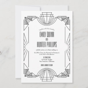 Convites Art Deco Roaring 20's Wedding Invitation