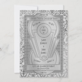Convites Art Deco Roaring Twties Silver Festa de noivado