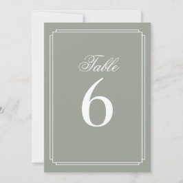 Convites Art Deco Sage Número da Mesa Verde