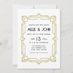 Convites Art Deco, Velho Hollywood, anos 20