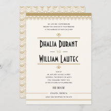 Art Deco Vintage Negra e Dourado Casamento