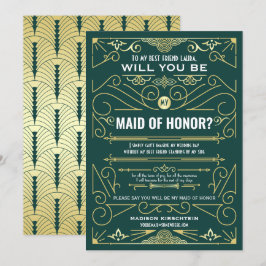 Convites Art Deco Você Será Minha Madrinha de casamento Ver
