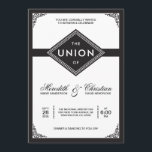 Convites Art Deco Wedding<br><div class="desc">Convite de casamento Elegante de Deco de Arte Negra e Branca. Este convite único e inspirado na vintage faz parte de uma coleção de casamento correspondente:</div>