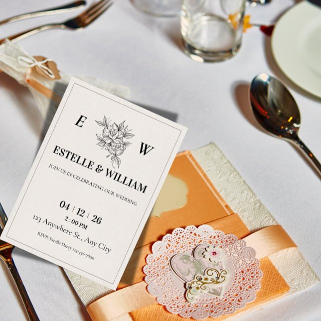 Convites Art Deco Wedding Invitation Template (Criador carregado)