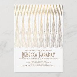 Convites Art Deco White e Dourado Chá de panela Gatsby