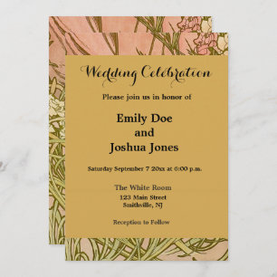 Convites Art Nouveau Alfonse Mucha Floral