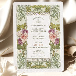 Convites Art Nouveau Alphonse Mucha Mauve Dusty Rosa<br><div class="desc">Experimente o charme e a beleza de uma era passada com nossos convites de casamento inspirados em Alphonse Mucha. Feitos com atenção aos detalhes, esses convites apresentam uma design de aquarela impressionante de Mauve Dusty Rose Bouquet e luxuosa verde, evocando os delicados e intrincados motivos do período Art Nouveau. O...</div>