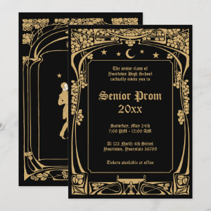Convites Art Nouveau Baile de formatura