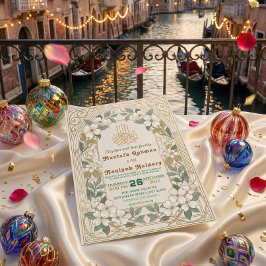 Convites Art Nouveau Bismillah Calligraphy Vintage Garden