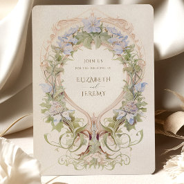 Convites Art Nouveau Bliss - Casamento Floral Pastel
