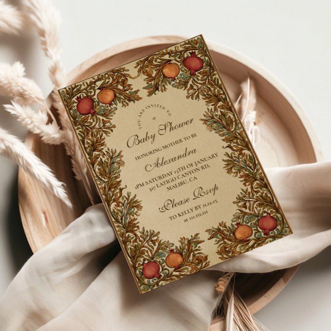 Convites Art Nouveau Chá de fraldas Botânico (Criador carregado)