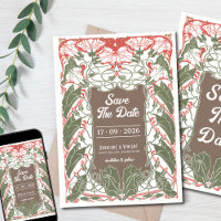 Art Nouveau Eleição Floral 2 Salvar a Data