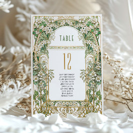 Convites Art Nouveau Floral Wedding Table Number