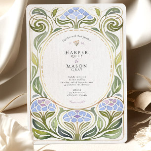Convites Art Nouveau Hydrangea Casamento Floral