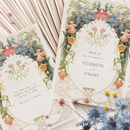 Convites Art Nouveau Inspirou o Casamento da Sinfonia Flora