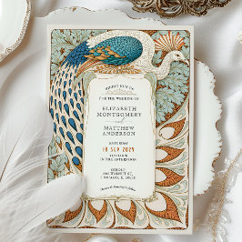 Convites Art Nouveau Peacock Wedding