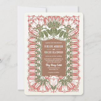 Convites Art Nouveau Royal Lily Wedding